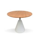 Ver imagem 1 de Mesa de Jantar Cone Redonda Velt 80 Cm Tampo Freijó Base Branca Cor Marrom