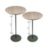 Kit 2 Mesas Laterais KARLA - MÉDIA / ALTA, tampo redondo Itapuã e base Verde Oliva. - 4