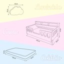 Ver imagem 1 de Cama Infantil Nina em Mdf com Colchão e Enxoval Trança Azul com Luminária Nuvem Led em Mdf - Branco
