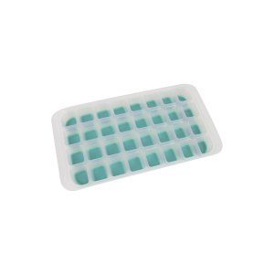 FORMA DE GELO DE PLÁSTICO E SILICONE PARA 32 CUBOS VERDE