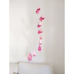 Móbile berço bebê infantil quarto Flores Rosas Campânulas - 4