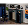 Mesa Gamer Escrivaninha Office Nicho E Suporte Gabinete CPU Gamer:Preto/Azul - 2