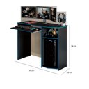 Ver imagem 3 de Mesa Gamer Escrivaninha Office Nicho E Suporte Gabinete CPU Gamer:Preto/Azul