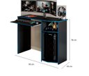 Ver imagem 3 de Mesa Gamer Escrivaninha Office Nicho E Suporte Gabinete CPU Gamer:Preto/Azul