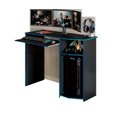 Ver imagem 1 de Mesa Gamer Escrivaninha Office Nicho E Suporte Gabinete CPU Gamer:Preto/Azul