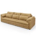 Ver imagem 7 de Sofá Retrátil para Sala de Estar 4 Lugares 332cm Riza S03 Couro Soft Bege - Lyam Decor