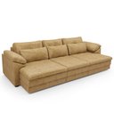 Ver imagem 1 de Sofá Retrátil para Sala de Estar 4 Lugares 332cm Riza S03 Couro Soft Bege - Lyam Decor