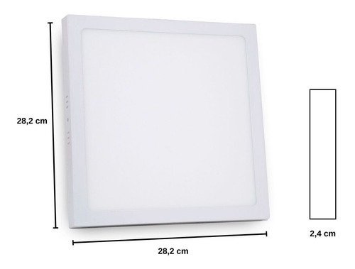 Painel Plafon Luminária Sobrepor Led 24w - Branco Frio - Frio (6500k) - 3