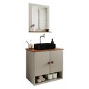Ver imagem 1 de Gabinete Arm Banheiro Deli 2 Portas com Cuba Oxford Preta Off White Nature