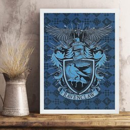 Quadro Decorativo Brasão Ravenclaw 24x18cm:moldura Preta - 2