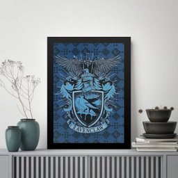 Quadro Decorativo Brasão Ravenclaw 24x18cm:moldura Preta - 1