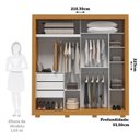 Ver imagem 3 de Guarda-Roupa Casal 2 Portas de Correr 3 Gavetas Protea 210cm Espresso Móveis