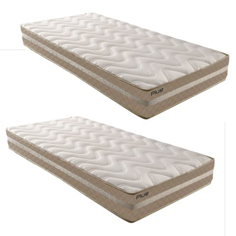 Kit com 2 Colchões Solteiro Quality Plus Duoface 20x88x188cm Paropas By Ecosono Bege/Rustico