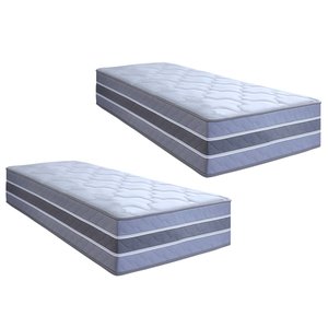 Kit com 2 Colchões Solteiro Molas Ensacadas Samambaia 30x88x188cm