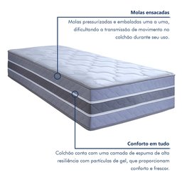 Kit com 2 Colchões Solteiro Molas Ensacadas Samambaia 30x88x188cm - 4
