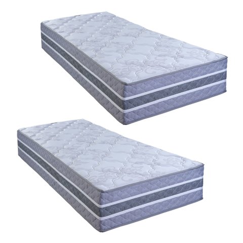 Kit com 2 Colchões Solteiro Molas Ensacadas Samambaia 30x88x188cm Paropas By Ecosono Vermelho/Rustico Cerejeira