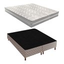 Ver imagem 1 de Cama Box Queen com Colchão D33 Quality Duoface 26x158x198cm e Base Galaxy Prata/Rustico Paropas By e
