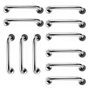 Barra de Apoio 40cm Aço Inox Kit 11 Unidades Idoso Deficiente Cadeirante Banheiro Box Suporte Resist