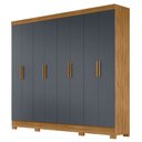 Ver imagem 1 de Guarda Roupa Casal 8 Portas 4 Gavetas 236cm Ágata M07 Freijó/cinza - Mpozenato
