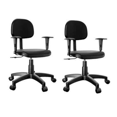 Kit 2 Cadeiras de Escritório Secretária Courvin 100% Nacional C/braço