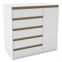 Ver imagem 2 de Cômoda 5 Gavetas 1 Porta Multiuso MDF Select Belmax Cor:Branco