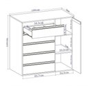 Ver imagem 4 de Cômoda 5 Gavetas 1 Porta Multiuso MDF Select Belmax Cor:Branco