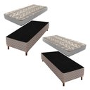 Ver imagem 1 de 2 Bases Box Solteiro Galaxy 42x88x188cm com Kit com 2 Colchões Solteiro Unique D45 Duoface 18x88x188 Paropas By Ecosono Prata/Rustico