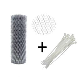 Tela Arame Viveiro 1X10Metros + 20 Enforca Gato 3,6mmx300mm - 1 Tela Arame Viveiro 1X10Metros + 20 Enforca Gato 3,6mmx300mm - 1