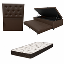 Ver imagem 1 de Cama Box Baú Solteiro com Auxiliar (Bicama) + Colchão Solteiro Espuma D20 12cm | Kit Completo com Ca