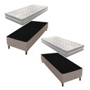 Ver imagem 1 de 2 Bases Box Solteiro Galaxy 42x88x188cm com Kit com 2 Colchões Solteiro Quality D33 Duoface 26x88x18 Paropas By Ecosono Prata/Rustico
