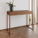 Ver imagem 1 de Aparador Industrial Retangular Califórnia Amêndoa 137x40cm Base Cobre