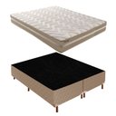 Ver imagem 1 de Cama Box Queen com Colchão D33 Quality Plus Duoface 20x158x198cm e Base Florença Bege/Rustico Paropa