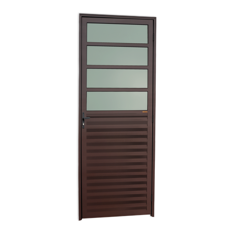 Porta de Cozinha Alumínio 80 Esq L25 V.Boreal Marrom Corten Brimak