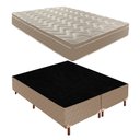 Ver imagem 1 de Cama Box Queen com Colchão D28 Unique Anatômico 25x158x198cm e Base Florença Bege/Rustico Paropas By