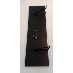 1 Prateleira Preta MDF 60cm X 22cm Com Mão Francesa Estante Sala Porta Objetos - 2