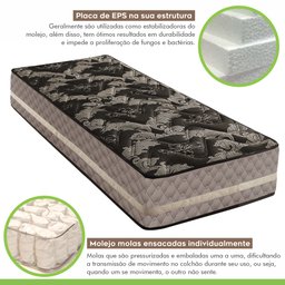 2 Bases Box Solteiro Galaxy 42x88x188cm com Kit com 2 Colchões Solteiro Molas Ensacadas Galaxy 26x88 - 8