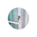 Ver imagem 3 de Porta Balcão de Alumínio Branco 3 Folhas Vidro 210x200 com Fechadura Linha 25