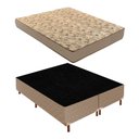 Ver imagem 1 de Cama Box Queen com Colchão D33 Unique Duoface 25x158x198cm e Base Florença Bege/Rustico Paropas By e