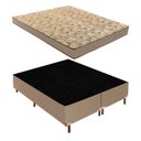 Ver imagem 1 de Cama Box Queen com Colchão D33 Unique Duoface 14x158x198cm e Base Florença Bege/Rustico Paropas By e