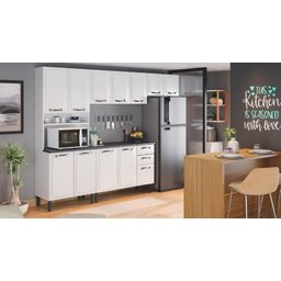 Cozinha Completa Aço Itatiaia New Premium 11 Portas 3 Gavetas e Nicho Microondas 2,80m - 1