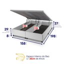Ver imagem 6 de Conjunto Box Baú Branco Luanda Branco Espuma D28 Queen 158x198x69 - King House