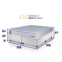 Ver imagem 2 de Conjunto Box Baú Branco Luanda Branco Espuma D28 Queen 158x198x69 - King House