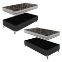 Ver imagem 1 de 2 Bases Box Solteiro Íris 42x88x188cm com Kit com 2 Colchões Solteiro Unique D33 Plus 14x88x188cm Preto/Elegancy Paropas By Ecosono
