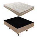 Ver imagem 1 de Cama Box Queen com Colchão D33 Unique Plus Duoface 14x158x198cm e Base Florença Bege/Rustico Paropas