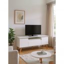Ver imagem 4 de Rack para TV Dallas 150cm MDF com Prateleira 3 Portas Branco On Móveis