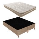 Ver imagem 1 de Cama Box Queen com Colchão D33 Unique Plus Duoface 16x158x198cm e Base Florença Bege/Rustico Paropas