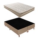 Ver imagem 1 de Cama Box Queen com Colchão D33 Unique Plus Duoface 18x158x198cm e Base Florença Bege/Rustico Paropas