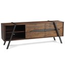 Ver imagem 2 de Rack Coliseu 2 Portas Rustic Brown com Base Aco Grafite 208cm - 45539