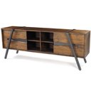 Ver imagem 1 de Rack Coliseu 2 Portas Rustic Brown com Base Aco Grafite 208cm - 45539
