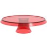 3 Boleiras Plásticas Vermelho Translúcido 28cm com Pedestal Pratos para Bolos e Docinhos - 2